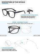 livho 2 Pack Blue Light Blocking Glasses, Computer Reading/Gaming/TV/Phones Glasses for Women Men,Anti Eyestrain & UV Glare (*B1 Light Blcak+Clear, Clear)