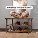 ECOMEX Shoe Rack Bench for Entryway, 3-Tier Wooden Shoe Shelf Shoe Organizer Bench Shoe Organizer Entryway Bench for Bedroom Balcony Entryway Entrance, Black(33.5''L)