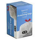 Amazon Basics Flextra Tall Kitchen Drawstring Trash Bags, 13 Gallon, Unscented, 50 Count