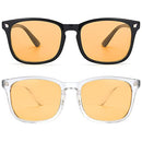 livho 2 Pack Blue Light Blocking Glasses, Computer Reading/Gaming/TV/Phones Glasses for Women Men,Anti Eyestrain & UV Glare (*B1 Light Blcak+Clear, Clear)