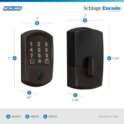 Schlage Encode Smart Wi-Fi Deadbolt with Century Trim in Matte Black