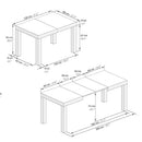 Mobili Fiver, First Extendable Table, Rustic Oak, Made in Italy