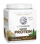 Vegan Protein Powder with BCAA  Organic Hemp Seed Gluten Free Non-GMO Dairy Soy Sugar Free Low Carb Plant Based Protein Powder | Unflavored Warrior Blend by Sunwarrior