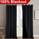 NICETOWN Grey Full Shade Curtain Panels, Pair of Energy Smart & Noise Blocking Out Blackout Drapes for Dining Room Window, Thermal Insulated Guest Room Lined Window Dressing(Gray, 52 x 84 inch)