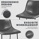 Waleaf Dining Chairs,Faux Leather Dining Chairs Set of 2,18 Inch Kitchen Dining Room Chairs with Backrest and Metal Leg,Mid Century Modern Armless Chair,Upholstered Seat