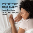 Niagara 4 Pack King Pillow Protectors with Zipper, Soft Quiet Cotton Sateen, Effective Dust Protection, Stay in Place Pillow Covers, Ideal for Home, Guests, Rentals (20x36 Inches)