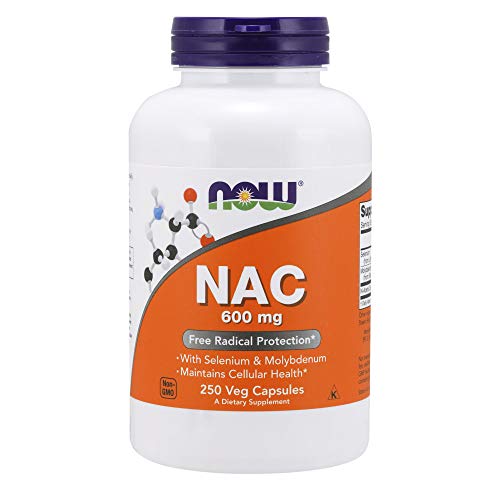 NOW Supplements, NAC (N-Acetyl Cysteine) 600 mg with Selenium & Molybdenum, 250 Veg Capsules