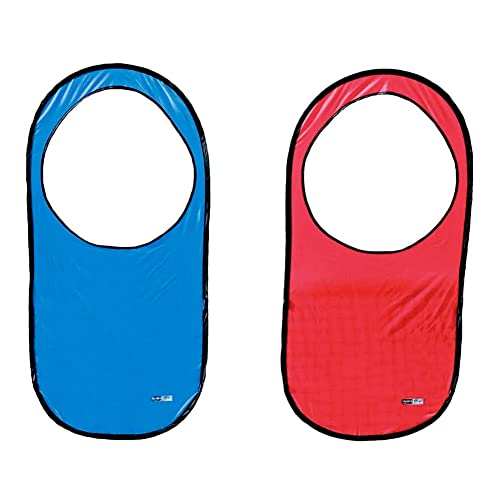 OnCourt OffCourt Large Pop Up Targets with Velcro Straps and Durable Metal Frame for Tennis Practice and Training, Set of 2, Blue and Red