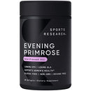 Sports Research Evening Primrose Supplement from Cold Pressed Oil - Softgels for Women’s Health & Skin Health - Gluten Free & Non-GMO GLA - High Potency 1300mg, 120 Count