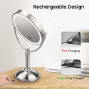 Gospire 1x/10x Magnifying Lighted Makeup Mirror Double Sided Round Standing 360 Degree Swivel Mirror for Shaving Bathroom 7 Inch Diameter