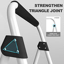 HBTower 3 Step Ladder, Folding Step Stool with Wide Anti-Slip Pedal, 500lbs Sturdy Steel Ladder, Convenient Handgrip, Lightweight, Portable Steel Step Stool, Black