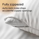 Niagara 4 Pack King Pillow Protectors with Zipper, Soft Quiet Cotton Sateen, Effective Dust Protection, Stay in Place Pillow Covers, Ideal for Home, Guests, Rentals (20x36 Inches)