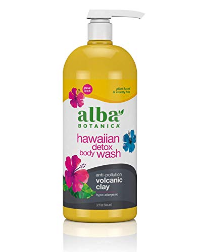 Alba Botanica Hawaiian Detox Body Wash, Anti-Pollution Volcanic Clay, White, Ginger, 32 Fl Oz (Packaging May Vary)