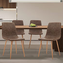 CangLong Modern ‎Faux Leather Dining Chairs, PU Cushion Seat Back，Metal Legs for Kitchen Dining Room Side Chair, Set of 2, Brown