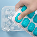 DOQAUS Ice Cube Tray with Lid and Bin, 4 Pack Silicone Plastic Ice Cube Trays for Freezer with Ice Box, Ice Trays with Ice Container, Stackable Ice Tray with Storage Ice Bucket,Ice Tong,Ice Scoop