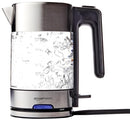 Amazon Basics Electric Glass and Steel Hot Tea Water Kettle, 1.7-Liter, Black and Sliver