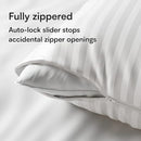 Niagara 4 Pack King Pillow Protectors with Zipper, Soft Quiet Cotton Sateen, Effective Dust Protection, Stay in Place Pillow Covers, Ideal for Home, Guests, Rentals (20x36 Inches)