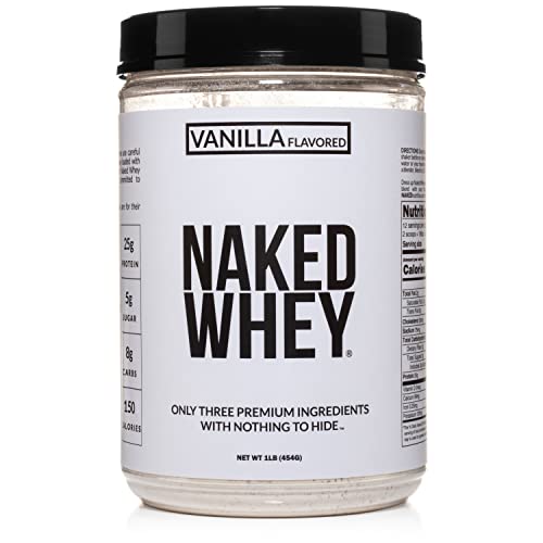 Naked WHEY 5LB 100% Grass Fed Unflavored Whey Protein Powder - US Farms, Only 1 Ingredient, Undenatured - No GMO, Soy or Gluten - No Preservatives - Promote Muscle Growth and Recovery - 76 Servings