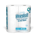 Amazon Brand - Presto! 308-Sheet Mega Roll Toilet Paper, Ultra-Soft, 6 Count (Pack of 4), 24 Mega Rolls = 112 regular rolls