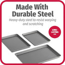 Goodcook Baking Sheet, 13 Inch x 9 Inch, Dark gray - 3 Piece