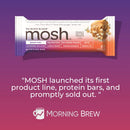 MOSH Variety Pack Protein Bars, 6pk, Keto Snack, Gluten-Free, No Added Sugar, 12g Whey Protein, Lion's Mane, B12 Vitamins, Supports Brain Health, Breakfast To-Go (Flavors may vary)