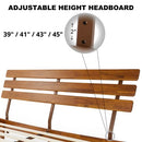 Bme Caden 15" Bed Frame with Adjustable Headboard - Mid Century, Retro Style with Acacia Wood - No Box Spring Needed - Wood Slat Support - Easy Assembly (Caramel, King (U.S. Standard))