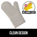 Gorilla Grip Heat and Slip Resistant Silicone Oven Mitts Set, Soft Cotton Lining, Waterproof, BPA-Free, Long Flexible Thick Gloves for Cooking, Kitchen Mitt Potholders, 12.5 in, Black