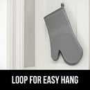 Gorilla Grip Heat and Slip Resistant Silicone Oven Mitts Set, Soft Cotton Lining, Waterproof, BPA-Free, Long Flexible Thick Gloves for Cooking, Kitchen Mitt Potholders, 12.5 in, Black