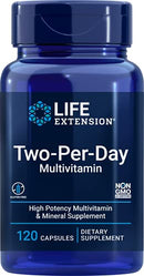 Life Extension Two-Per-Day High Potency Multivitamin & Mineral Supplement - Vitamins, Minerals, Plant Extracts, Quercetin, 5-MTHF, Folate & More - Gluten-Free, Non-GMO - 120 Capsules