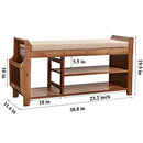 SOBIBO Shoe Rack Bench, Shoe Organizer with Storage Basket, Side Drawer Bamboo Removable Padded Cushion Seat for Entryway Hallway Living Room Bathroom-39''