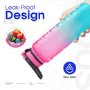 Fidus 32oz Motivational Water Bottles with Times to Drink & Straw,Leakproof BPA Free Bottle with Time Marker to Ensure You Drink Enough Water Daily for Fitness, Gym and Outdoor Sports