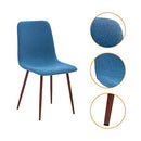 CangLong Modern ‎Faux Leather Dining Chairs, PU Cushion Seat Back，Metal Legs for Kitchen Dining Room Side Chair, Set of 2, Brown