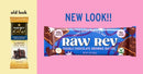 Raw Rev Vegan High-Protein Bars, Double Chocolate Brownie Batter, 10g Plant Protein, 12g Fiber, Non-GMO, 1.6 Oz, 12 Count (Pack of 1)