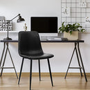 CangLong Modern ‎Faux Leather Dining Chairs, PU Cushion Seat Back，Metal Legs for Kitchen Dining Room Side Chair, Set of 2, Brown