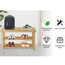 ECOMEX Shoe Rack Bench for Entryway, 3-Tier Wooden Shoe Shelf Shoe Organizer Bench Shoe Organizer Entryway Bench for Bedroom Balcony Entryway Entrance, Black(33.5''L)