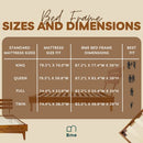 Bme Caden 15" Bed Frame with Adjustable Headboard - Mid Century, Retro Style with Acacia Wood - No Box Spring Needed - Wood Slat Support - Easy Assembly (Caramel, King (U.S. Standard))