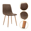 CangLong Modern ‎Faux Leather Dining Chairs, PU Cushion Seat Back，Metal Legs for Kitchen Dining Room Side Chair, Set of 2, Brown
