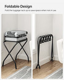 SONGMICS Luggage Rack, Pack of 2, Luggage Racks for Guest Room, Suitcase Stand, Steel Frame, Foldable, for Bedroom, Black URLR64B-2