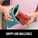 Gorilla Grip Heat and Slip Resistant Silicone Oven Mitts Set, Soft Cotton Lining, Waterproof, BPA-Free, Long Flexible Thick Gloves for Cooking, Kitchen Mitt Potholders, 12.5 in, Black