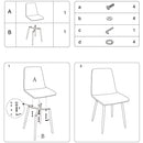 CangLong Modern ‎Faux Leather Dining Chairs, PU Cushion Seat Back，Metal Legs for Kitchen Dining Room Side Chair, Set of 2, Brown