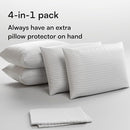 Niagara 4 Pack King Pillow Protectors with Zipper, Soft Quiet Cotton Sateen, Effective Dust Protection, Stay in Place Pillow Covers, Ideal for Home, Guests, Rentals (20x36 Inches)