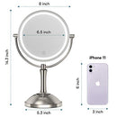 Gospire 1x/10x Magnifying Lighted Makeup Mirror Double Sided Round Standing 360 Degree Swivel Mirror for Shaving Bathroom 7 Inch Diameter