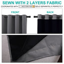 NICETOWN Grey Full Shade Curtain Panels, Pair of Energy Smart & Noise Blocking Out Blackout Drapes for Dining Room Window, Thermal Insulated Guest Room Lined Window Dressing(Gray, 52 x 84 inch)