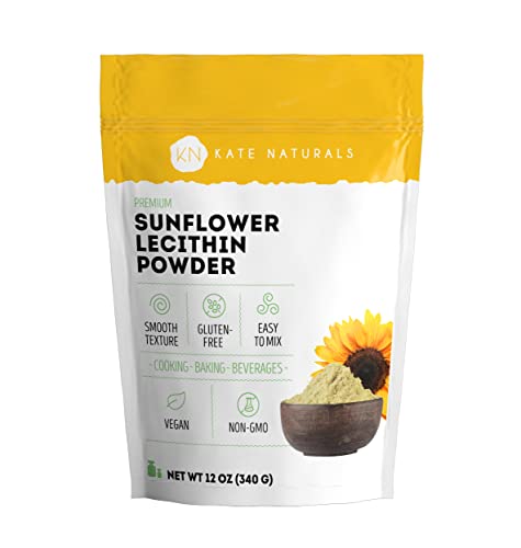 Sunflower Lecithin Powder for Baking Bread, Cooking (12oz) 100% Natural, Gluten Free, Non-GMO, Lactation Supplement