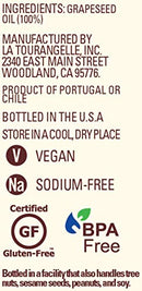 La Tourangelle, Expeller-Pressed Grapeseed Oil, High Heat Neutral Cooking Oil, Cast Iron Seasoning, Also Great for Skin, Hair, and DIY Beauty Recipes, 16.9 fl oz