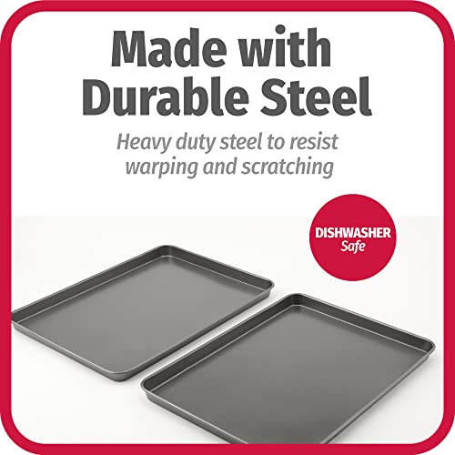 Goodcook Baking Sheet, 13 Inch x 9 Inch, Dark gray - 3 Piece