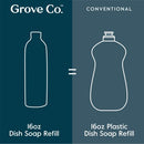 Grove Co. Ultimate Dish Soap Refills (3 x 16 Fl Oz) Removes 48-hr Stuck-on Food and Grease, Plastic Free Cleaning Products, 100% Natural Lavender Blossom & Thyme Fragrance