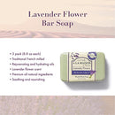 A LA MAISON Lavender Flower Bar Soap - Triple French Milled Natural Moisturizing Hand Soap Bar (3 Bars of Soap, 8.8 oz)