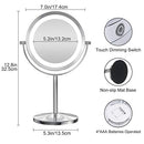 Gospire 1x/10x Magnifying Lighted Makeup Mirror Double Sided Round Standing 360 Degree Swivel Mirror for Shaving Bathroom 7 Inch Diameter