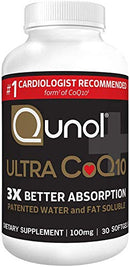 Qunol Ultra CoQ10 100mg, 3x Better Absorption, Patented Water and Fat Soluble Natural Supplement Form of Coenzyme Q10, Antioxidant for Heart Health, 120 Count Softgels (Shipping Only)